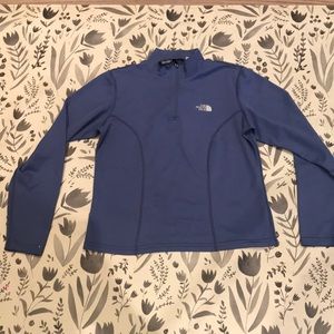 North face zip-up blue pullover layer